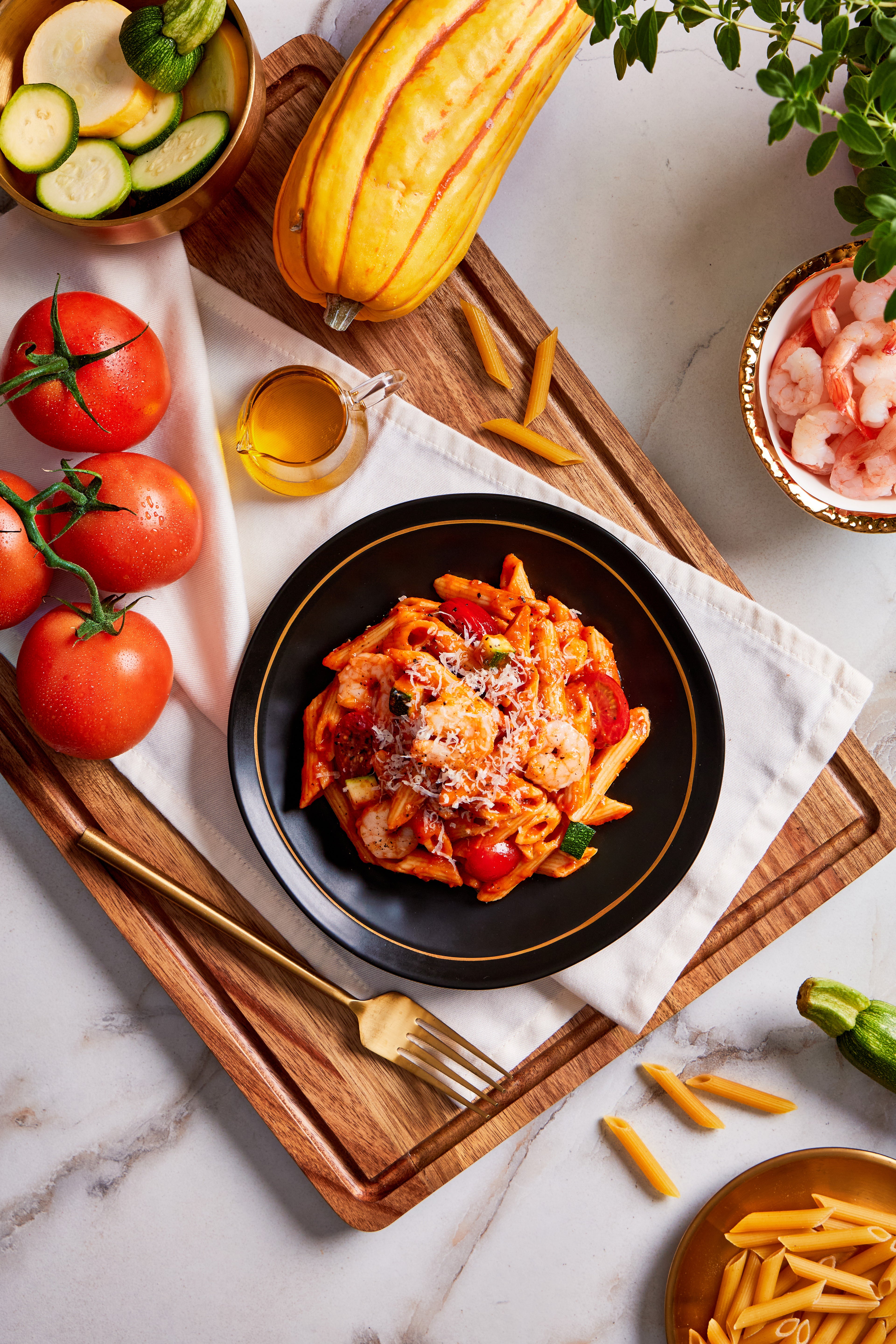 9x PENNE ARRABBIATA WITH SHRIMP 🍤