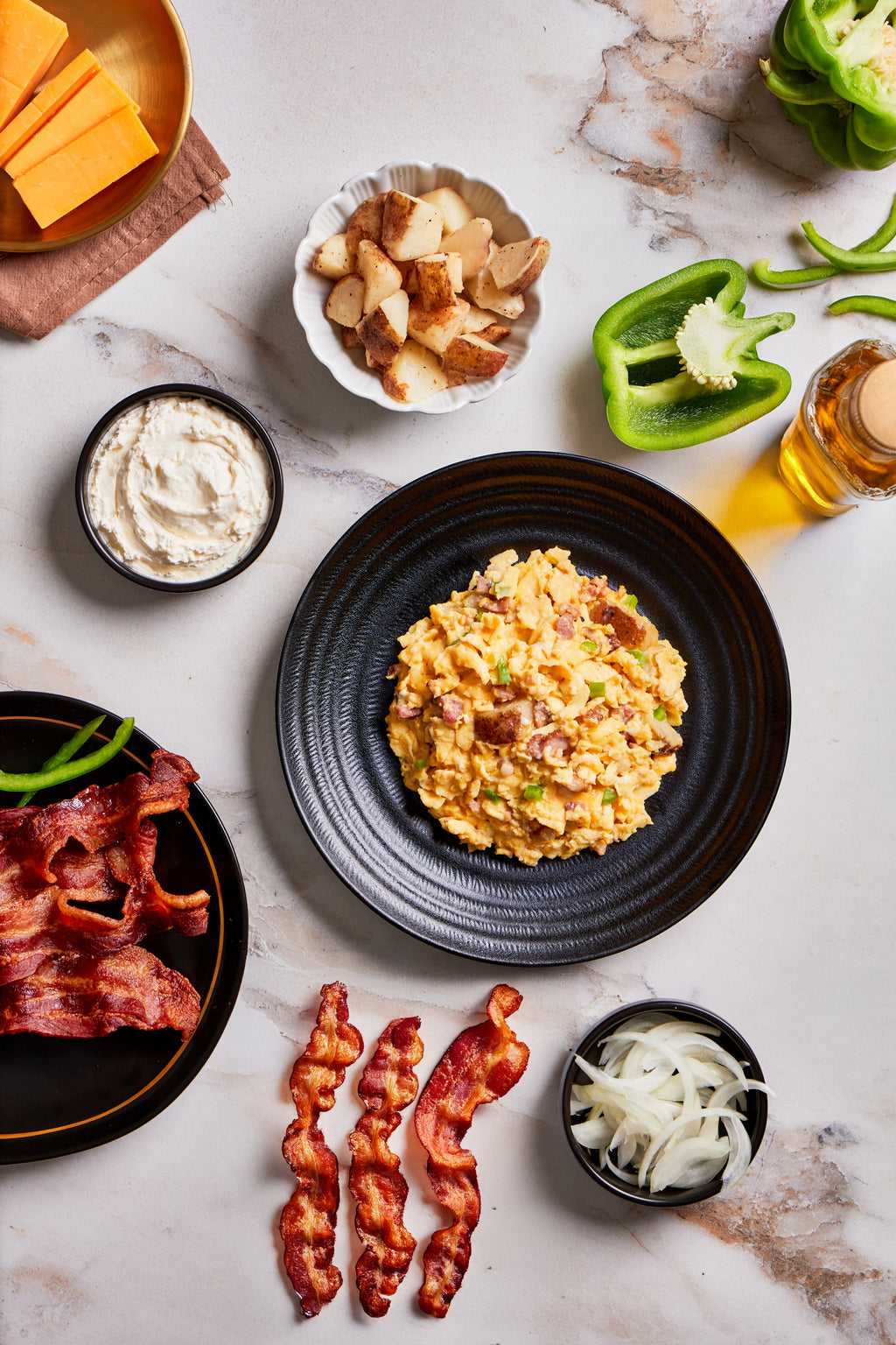 9x SCRAMBLED EGGS WITH BACON & POTATOES 🐖