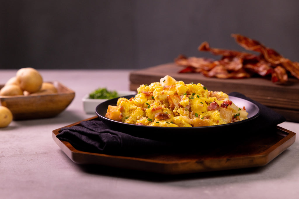 9 x SCRAMBLED EGGS WITH BACON & POTATOES 🐖