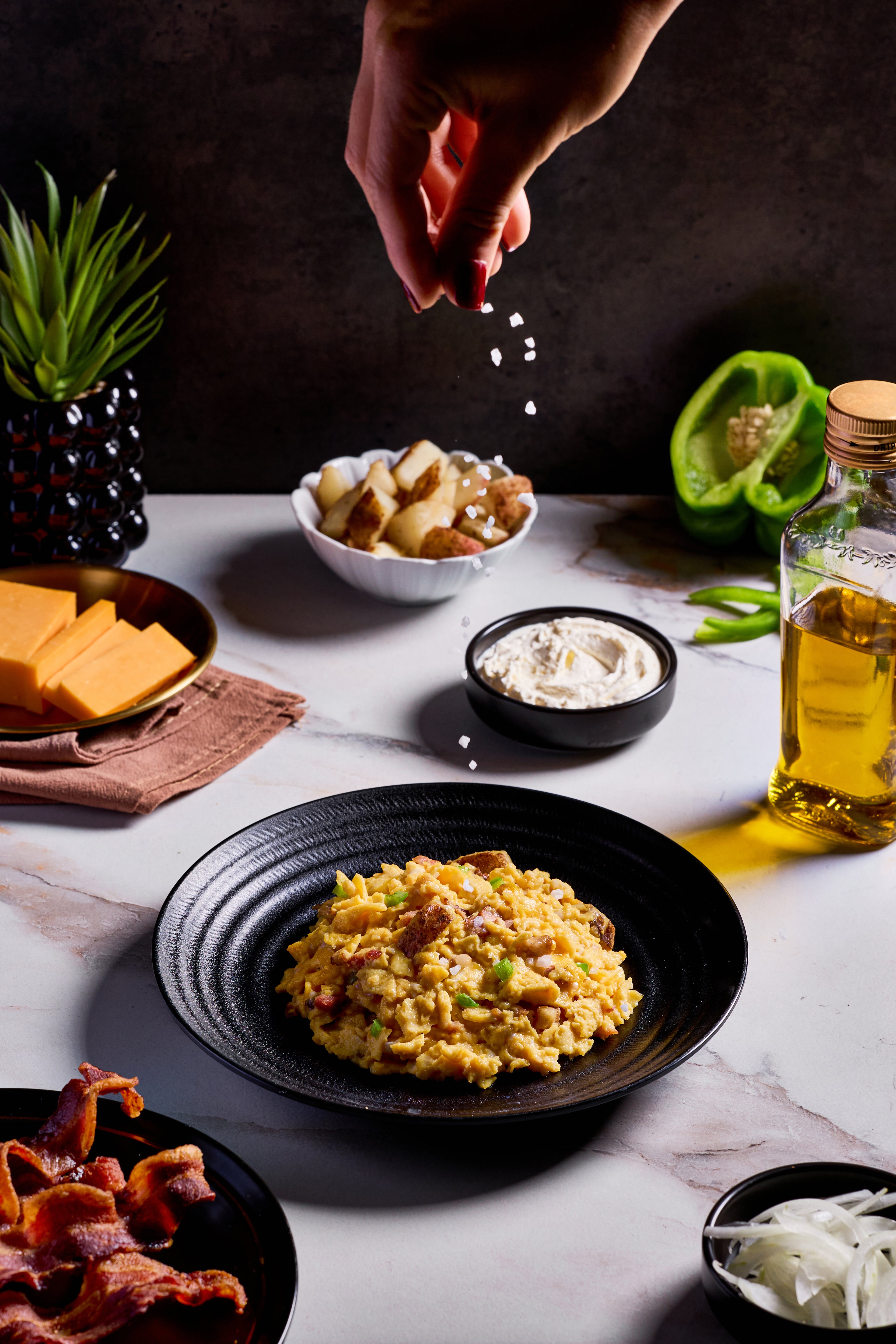 9x SCRAMBLED EGGS WITH BACON & POTATOES 🐖