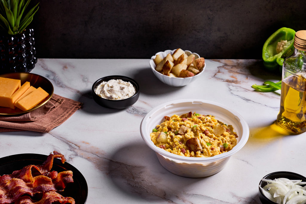 9x SCRAMBLED EGGS WITH BACON & POTATOES 🐖