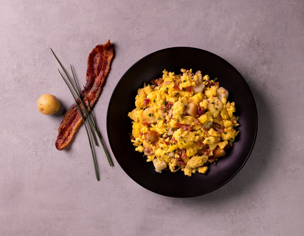 9 x SCRAMBLED EGGS WITH BACON & POTATOES 🐖